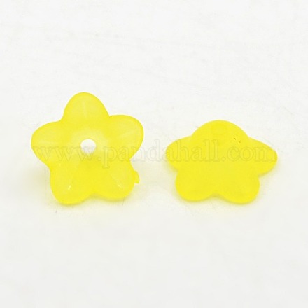 Коренастый желтый матовый цветок акриловые бусины X-PL560-7-1