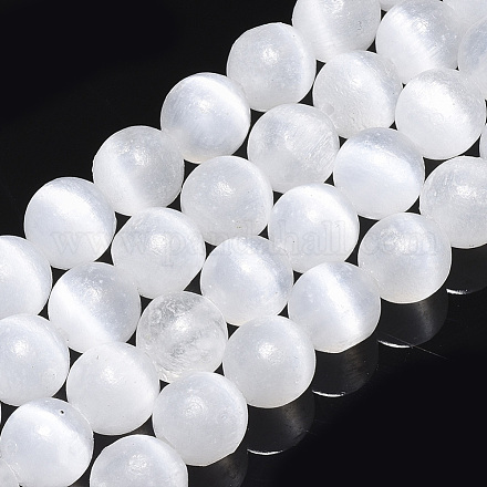 Brins de perles de sélénite naturelles G-S366-027C-1