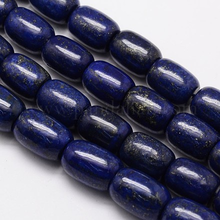 Natural Lapis Lazuli Barrel Bead Strands G-M264-07-1
