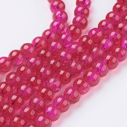 Chapelets de perles en verre craquelé X-CCG-Q002-6mm-08-1