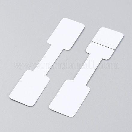 紙のアクセサリー類の表示価格ラベルカード  紙の値札  スティッキー  長方形  ホワイト  6x1.3x0.02cm X-CDIS-H004-02A-1