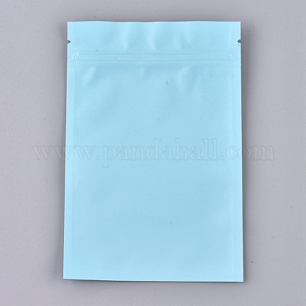 ソリッドカラーのプラスチック製ジップロックバッグ  再封可能なアルミホイルポーチ  食品保存袋  ライトスカイブルー  15x10cm  片側の厚さ：3.9ミル（0.1mm） OPP-P002-B04-1
