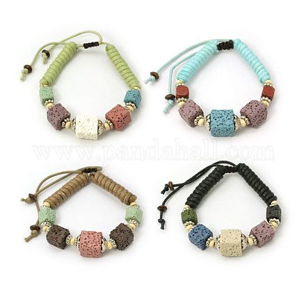 Lava Beads Bracelets BJEW-D255-M-1