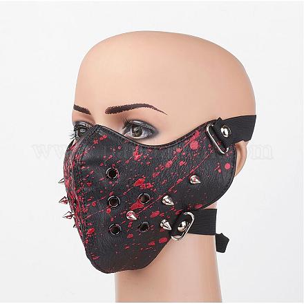 Punk Rock Style PU Leather Mouth Cover AJEW-D038-06-1