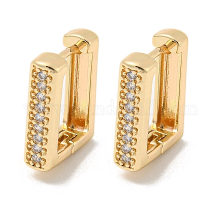 Brass Micro Pave Clear Cubic Zirconia Hoop Earrings for Women EJEW-E295-18KCG-1