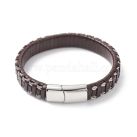 Bracelets en cuir tressé BJEW-E345-15C-P-1
