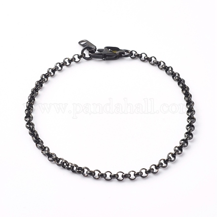 Bracelets avec chaîne rolo en 304 acier inoxydable BJEW-JB06447-02-1