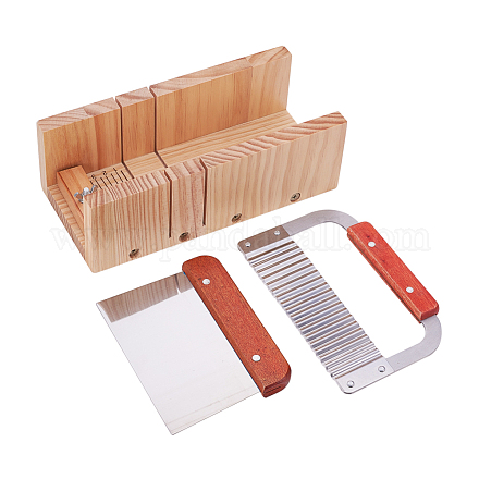 Juegos de herramientas de cortador de jabón de pan de madera DIY-WH0109-01-1