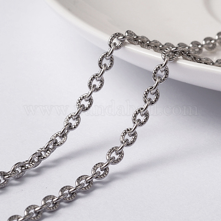 304 Stainless Steel Textured Cable Chains CHS-H007-46P-1