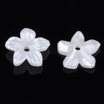 Tappi di perline con perla imitazione plastica a 5 petalo OACR-S020-28-1