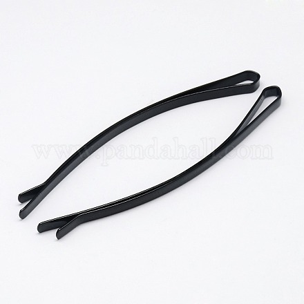 Geschwungenen schwarzen Back lackiertem Eisen Haar Schupostifte einfache Haarnadel PHAR-O002-05B-01S-1