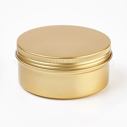 丸いアルミ缶  アルミジャー  化粧品の貯蔵容器  ろうそく  キャンディー  ねじ蓋付き  ゴールドカラー  8.3x3.8cm  容量：150ml（5.07液量オンス） CON-L010-03G-1