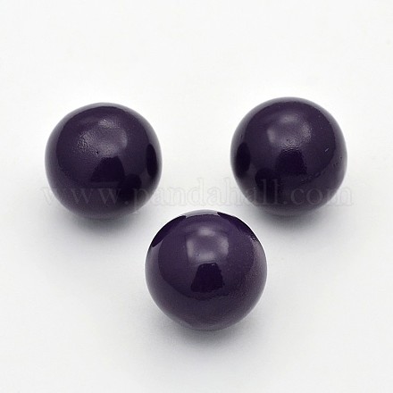 No Hole Spray Painted Brass Round Ball Chime Beads KKB-J003-04-1