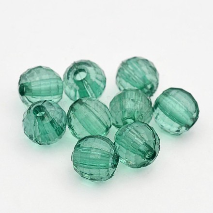Faceted Round Transparent Acrylic Beads TACR-P053-8mm-25A-1