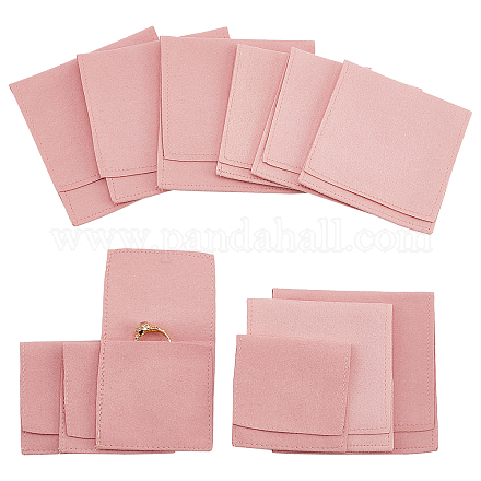 NBEADS 12 Pcs Pink Microfiber Jewelry Pouch ABAG-NB0001-54A-1
