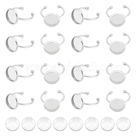 Unicraftale diy kit de fabricación de anillos de dedo de cúpula en blanco DIY-UN0004-18B-1