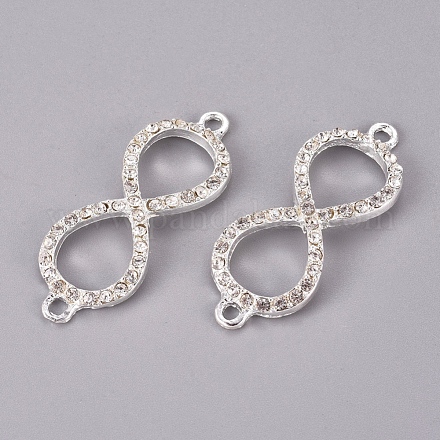 Silver Color Plated Alloy Grade A Rhinestone Links connectors X-RB-G084-S-1