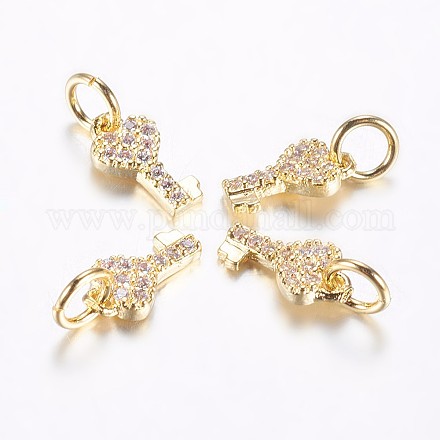 Long-Lasting Plated Brass Micro Pave Cubic Zirconia Charms X-ZIRC-F069-48G-1