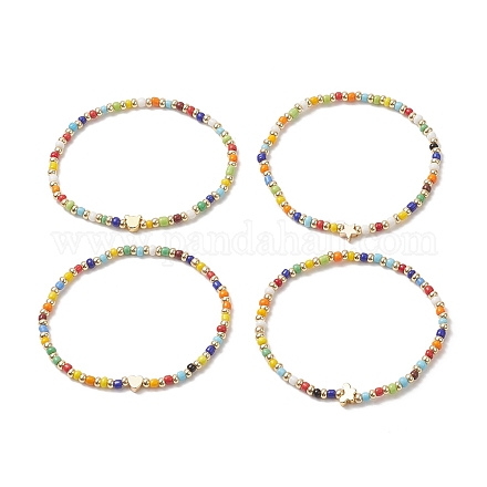 Glass Seed Bead Beaded Bracelets for Women BJEW-JB09286-1