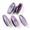 Handmade Porcelain Beads, Fancy Antique Glazed Porcelain, Oval, Medium Purple, 30~32x12~13.5mm, Hole: 2~3.5mm