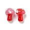 Handmade Lampwork Beads Strands, Mushroom, Crimson, 12~14.5x10~12mm, Hole: 1.2~1.8mm, about 23pcs/strand, 11.61~12.60 inch(29.5~32cm)