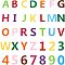 Felt Fabric Decorations, Number and Including Letter A~Z, Mixed Color, 80x47~60x2mm