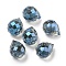 Electroplated Glass Beads, Faceted, Teardrop Charms, Top Drilled, Steel Blue, 11x8mm, Hole: 1.2mm