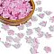Transparent Lampwork Bead Caps, Flower, Pearl Pink, 12x10mm