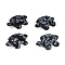 Natural Snowflake Obsidian Carved Pendants, Tortoise Charms, 38~40x29~30x8~10mm, Hole: 3mm