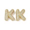 Brass Micro Pave Clear Cubic Zirconia Pendants, Letter K, 24x24.5x7mm, hole: 3.5x2mm