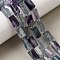Natural Fluorite Beads Strands, Column, Faceted, with Seed Beads, 10.5~12.5x7~7.5mm, Hole: 1mm, about 14~15pcs/strand, 7.48''~7.89''(19~20.05cm)