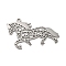 Non-Tarnish 201 Stainless Steel Pendants, Pony, Stainless Steel Color, 22x36.5x1mm, Hole: 1.6mm