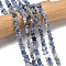 Natural Blue Spot Jasper Beads Strands, Star, 6x6x2mm, Hole: 0.7mm, about 72pcs/strand, 14.96''(38cm)