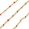 Brass Ball Chains, with Enamel, Soldered, with Spool, Real 18K Gold PlatedPlated, Red, 2.5x2mm
