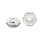 Rack Plating Brass Crystal Rhinestone Hexagon Spacer Beads, Cadmium Free & Lead Free, Long-Lasting Plated, Platinum, 13x14.5x3.5mm, Hole: 2.5mm
