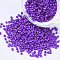 Glass Cylinder Beads, Seed Beads, Baking Paint, Round Hole, Blue Violet, 1.5~2x1~2mm, Hole: 0.8mm, about 8000pcs/bag, about 85~95g/bag