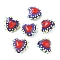 Handmade Lampwork Bumpy Beads Heart, with Enamel, Two Tone, Slate Blue, 13.5~15x14~16.5x7.5~10mm, Hole: 1.2mm
