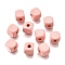 Spray Painted Wooden Beads, Square, Misty Rose, 10x10x10mm, Hole: 3mm