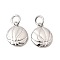Sports Brass Charms, Platinum, Basketball, 11.5x9.5x2.5mm, Jump Ring: 5x1mm, 3mm Inner Diameter