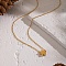 Minimalist 304 Stainless Steel Pendant Cable Chain Necklaces for Women, Real 18K Gold Plated, Star, 15.75 inch(40cm)