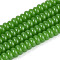Imitation Jade Glass Beads, Rondelle, Green, 6~6.5x3mm, Hole: 1mm, about 103~118pcs/strand, 14.57~14.96 inch(37~38cm)