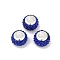 Alloy Rhinestone Clay Pave Beads, Rondelle, Blue, 11.5x7.5mm, Hole: 5mm