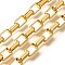 Rectangle Brass Link Chains, Long-Lasting, Lead Free & Cadmium Free, Unwelded, with Spool, Real 18K Gold Plated, 10x6.5x3mm