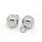 304 Stainless Steel Round Ball Charms Pendants, Stainless Steel Color, 9x6mm, Hole: 1.5mm