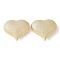 Heart Brass Beads, with Glitter, Rack Plating, Cadmium Free & Lead Free, Long-Lasting Plated, Real 18K Gold Plated, 31x26x11.5mm, Hole: 4mm