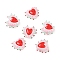 Handmade Lampwork Bumpy Beads Heart, with Enamel, Two Tone, Misty Rose, 13.5~15x14~16.5x7.5~10mm, Hole: 1.2mm