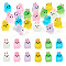 Pandahall 24Pcs 6 Colors Rabbit Luminous Resin Display Decorations, Glow in the Dark, for Car or Home Office Desktop Ornaments, Mixed Color, 17.5x16x21.5mm, 4pcs/color