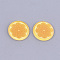 Plastic Cabochons, with Glitter Powder, Lemon, Gold, 22x2mm