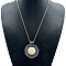 Fashion Unisex Alloy Pendant Necklaces, Flat Round
