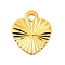 Rack Plating Brass Pendants, Long-Lasting Plated, Heart Charm, Golden, 12x10x0.3mm, Hole: 1.6mm
